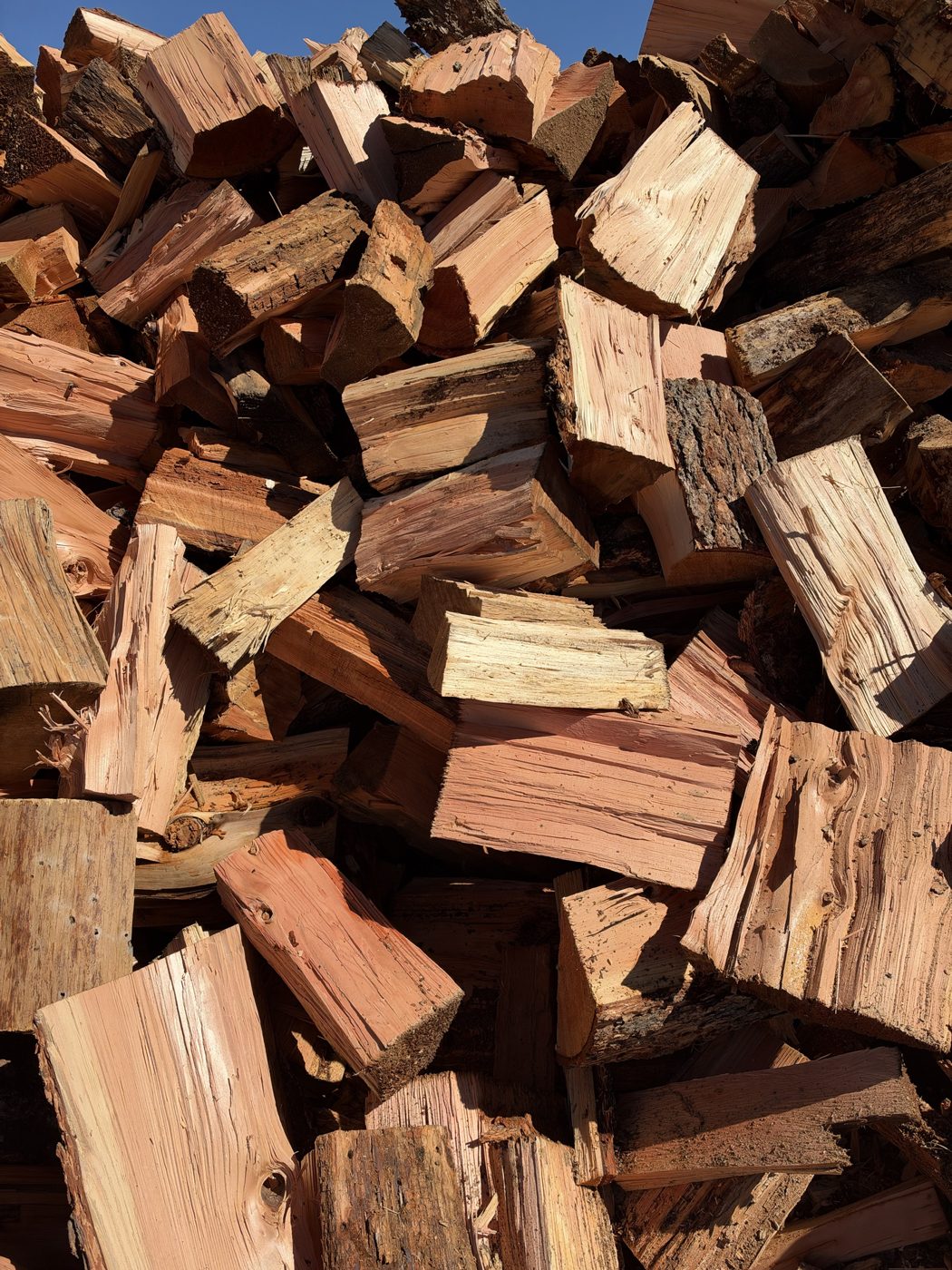 Pile of split Doug fir firewood